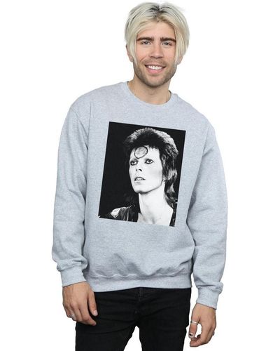 David Bowie Sweat-shirt Ziggy Looking - Gris