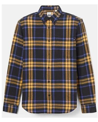 Timberland Chemise TB0A6GKH HEAVY FLANNEL PLAID-B23 BLACK - Bleu