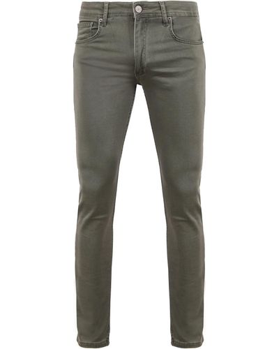 Suitable Pantalon Jean Kant Vert - Gris