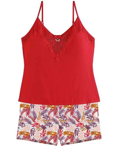 Pommpoire Pyjamas / Chemises de nuit Top + short rouge Pile ou face