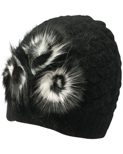 Chapeau-Tendance Bonnet Bonnet bi-color FLORE - Noir