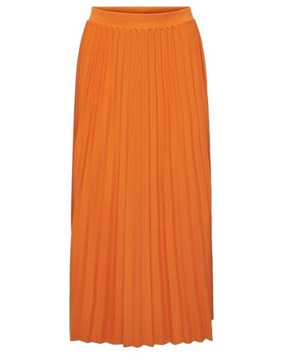 ONLY Jupes Melisa Plisse Skirt - Orange Peel