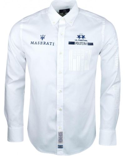 La Martina Chemise Maserati blanche slim fit pour homme hommes Chemise en blanc