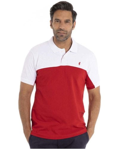 Gentleman Farmer Polo manches courtes col polo coton ODEON T-shirt - Rouge