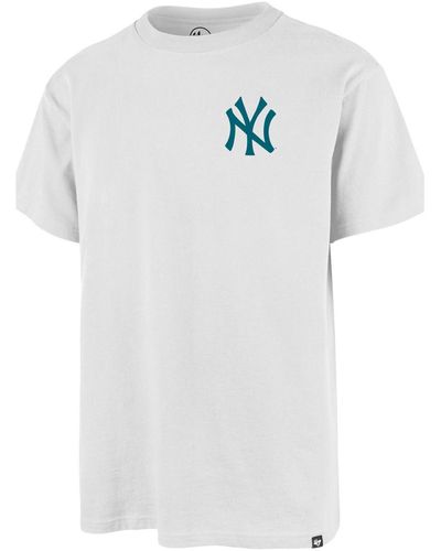'47 T-shirt 47 TEE MLB NEW YORK YANKEES BACKER ECHO WHITE WASH - Blanc