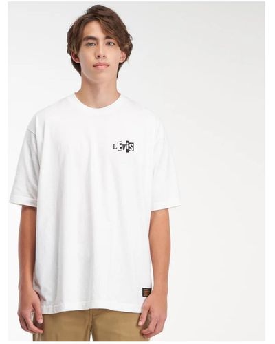 Levi's T-shirt - SKATE GRAPHIC BOX TEE - Blanc