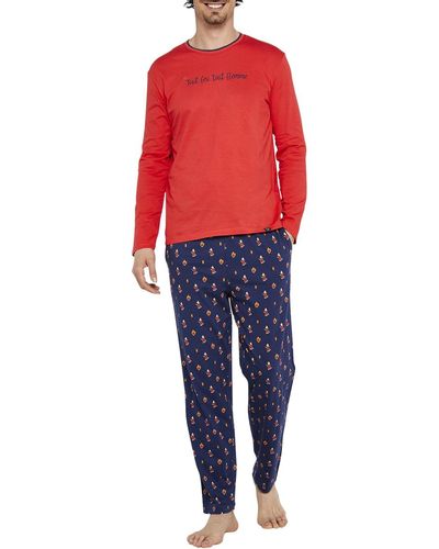 Arthur Pyjamas / Chemises de nuit Pyjama long coton - Rouge