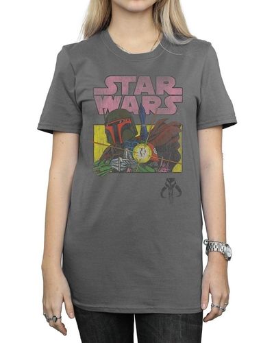 Disney T-shirt Comic Strip Luke And Vader - Gris