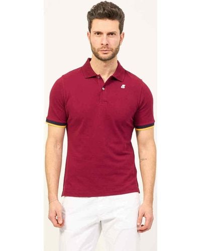 K-Way T-shirt Polo Vincent de avec bords contrastés - Rouge
