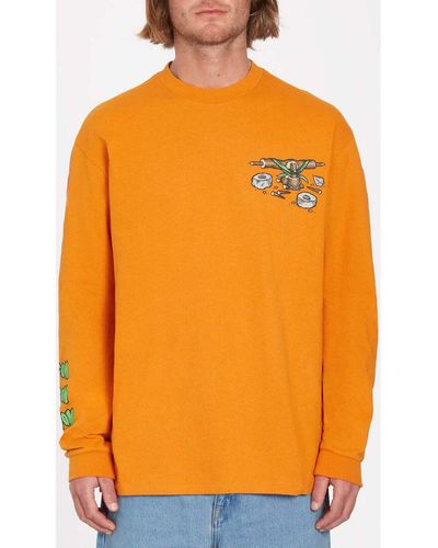 Volcom T-shirt Camiseta Todd Bratrud Ls Saffron - Orange