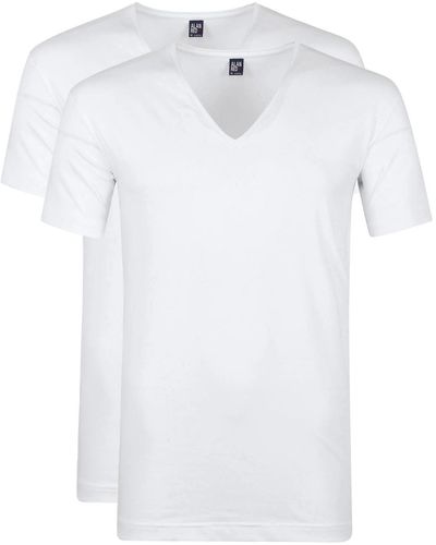 Alan Red T-shirt T-Shirt Col-V Extra Profond Stretch - Blanc