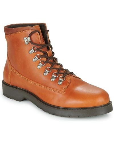 SELECTED Boots SLHMADS LEATHER BOOT - Marron