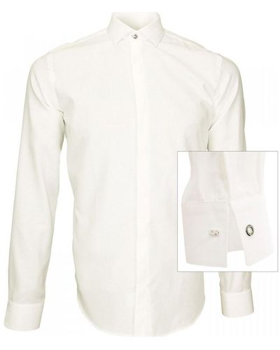 Andrew Mc Allister Chemise chemise tissu armure wembley blanc