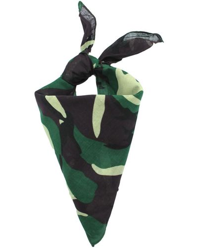 Kebello Echarpe Bandana camouflage en coton Kaki F - Vert