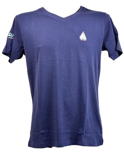 Ted Lapidus T-shirt TAYEB Col V MA - Bleu