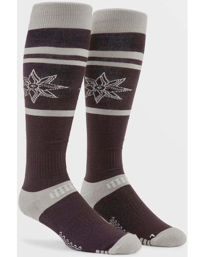 Volcom Chaussettes Calcetines Nieve Cave Socks - Maroon - Marron