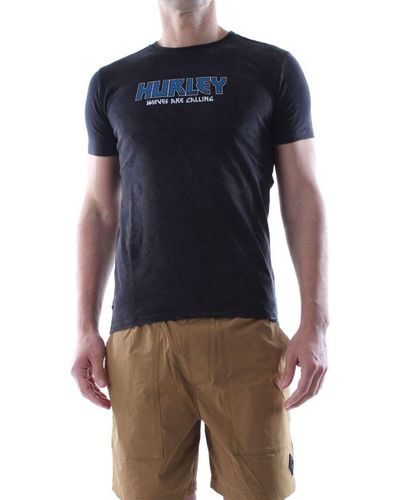 Hurley T-shirt MTSEU00008-010 BLACK - Bleu