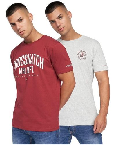 Crosshatch T-shirt Oldskool - Rouge