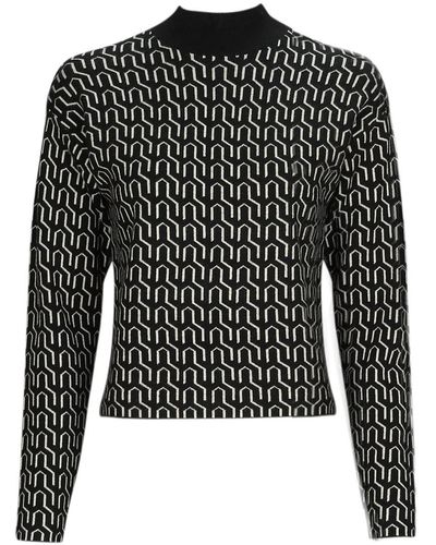 Vero Moda Pull VMGOLDNEEDLE ART LS HIGHNK PULL LCS - Noir