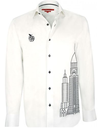 Andrew Mc Allister Chemise chemise brodee new york blanc