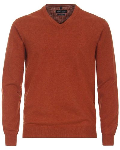 CASA MODA Sweat-shirt Pull Col-V Orange - Rouge