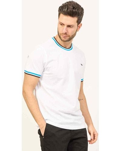 Harmont & Blaine T-shirt t-shirt ras du cou avec détails rayés - Blanc