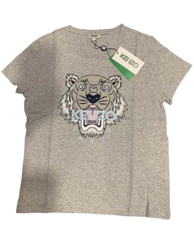 KENZO T-shirt T-SHIRT gris logo tigre