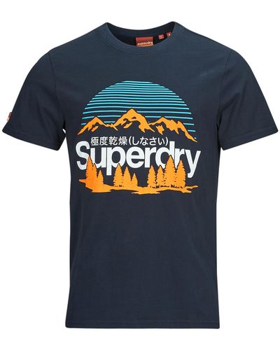 Superdry T-shirt GREAT OUTDOORS NR GRAPHIC TEE - Bleu