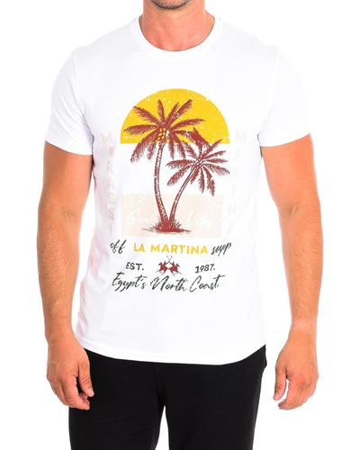 La Martina T-shirt TMR323-JS354-00001 - Blanc