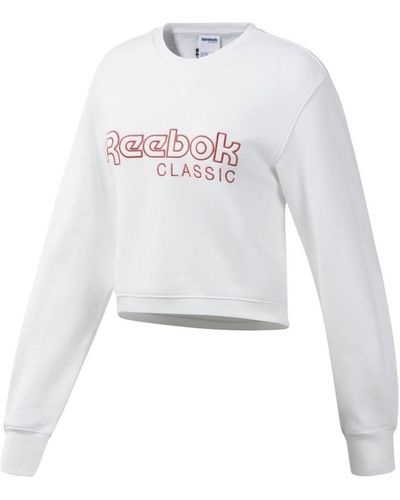 Reebok Sweat-shirt Cl Fl Crew - Blanc