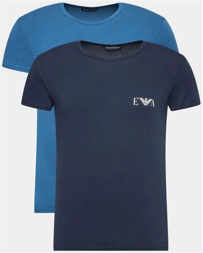 Emporio Armani T-shirt - Tee-shirt X2 - marine et bleu