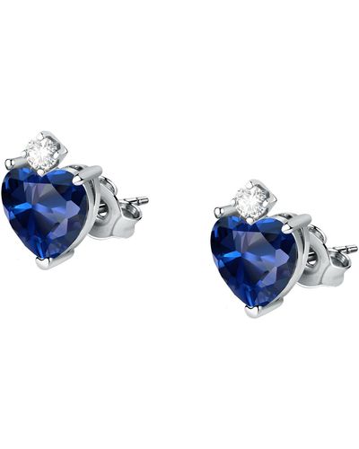 Morellato Bijoux Boucles d'oreilles en argent 925/1000 recyclé et zircon - Bleu
