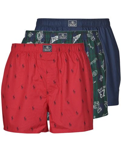 Polo Ralph Lauren Caleçons OPEN BOXER 3 PACK - Rouge