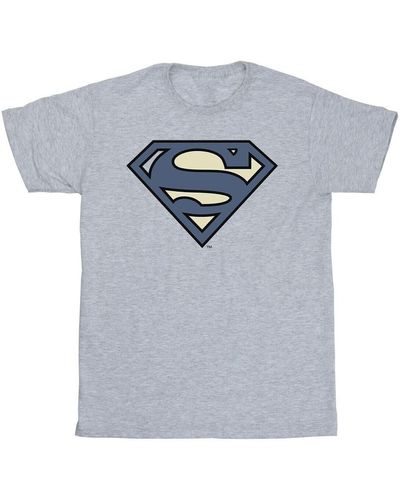 Dc Comics T-shirt Superman Indigo Blue Logo - Bleu