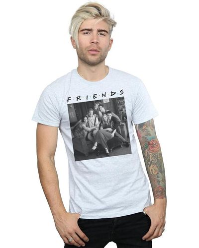Friends T-shirt Black And White Photo - Gris