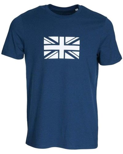 Harrington T-shirt T-shirt bleu ""Union Jack"" en coton bio