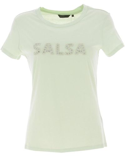 Salsa Jeans T-shirt Sequin logo detail t-shirt - Vert