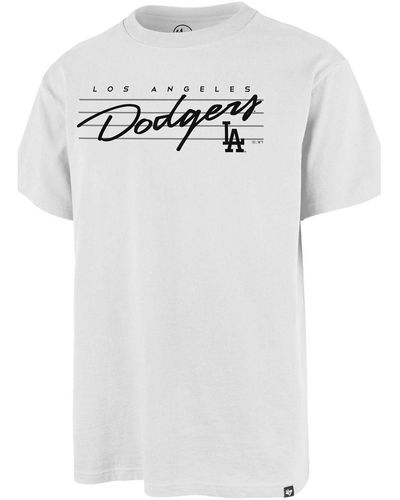 '47 T-shirt 47 TEE MLB LOS ANGELES DODGERS DOWNBURST ECHO WHITE WASH - Blanc