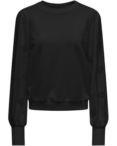ONLY Pull Sweat col rond droit - Noir