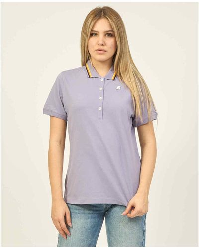 K-Way T-shirt Polo Jeannine avec logo et boutons - Violet
