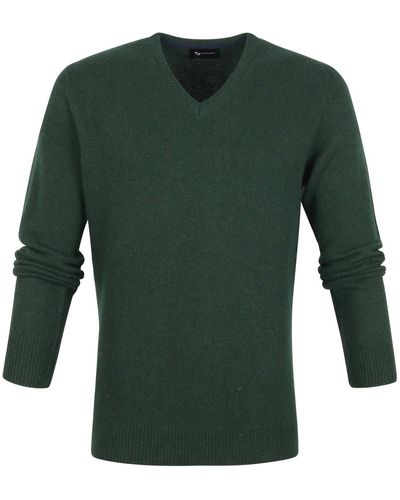 Suitable Sweat-shirt Pull Agneline Col-V Vert Foncé
