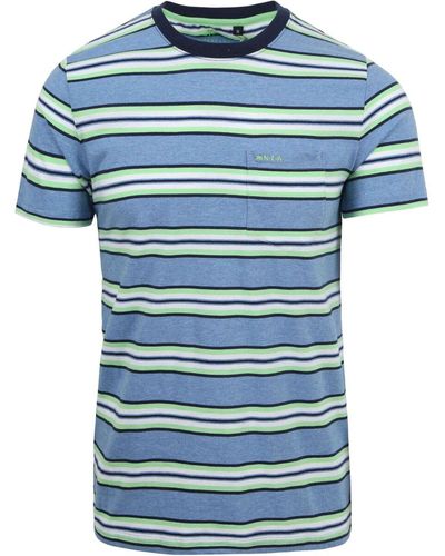 new zealand auckland T-shirt NZA Polo Hawkers Stripes Bleu