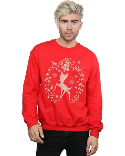 Disney Sweat-shirt Bambi Christmas Wreath - Rouge