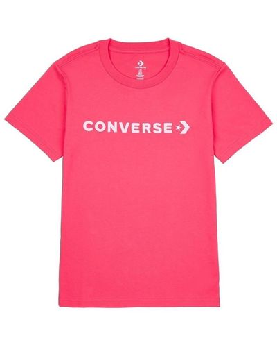 Converse T-shirt Glossy Wordmark - Rose