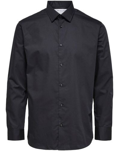 SELECTED Chemise Regethan Classic Overhemd Zwart - Bleu
