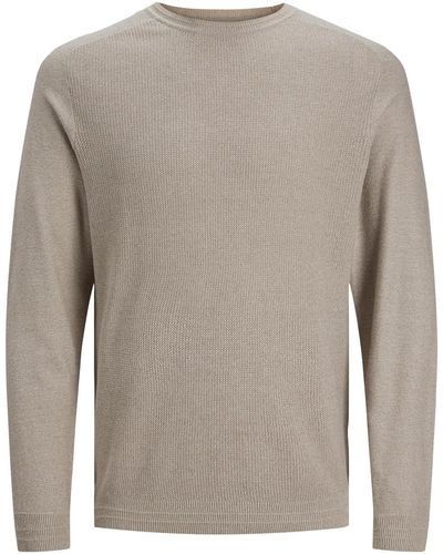 Jack & Jones Pull 12240711 JPRBLAANDERSON KNIT STRUCTURE CREW NECK PURE CASHMERE - Gris