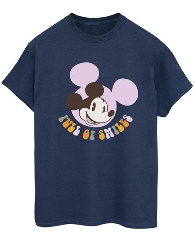 Disney T-shirt Mickey Mouse Full Of Smiles - Bleu