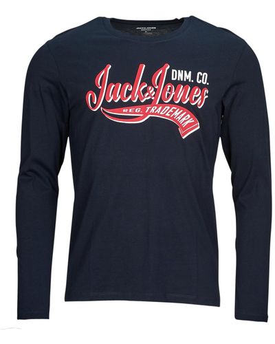 Jack & Jones T-shirt JJELOGO TEE LS O-NECK 2 COL AW23 SN - Bleu