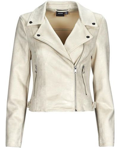 Vero Moda Veste VMJOSE AW23 SHORT FAUX SUEDE JACKET NOOS - Neutre