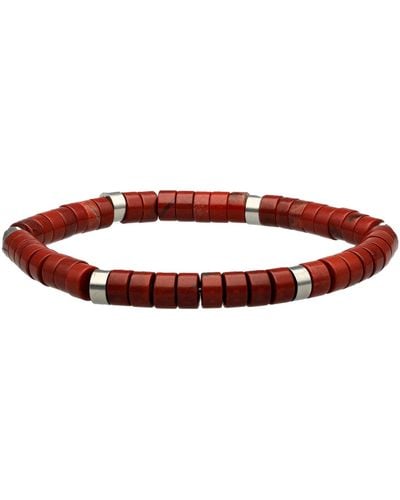 Sixtystones Bracelets Bracelet Chakra Perles Heishi Jaspe -Large-20cm - Rouge